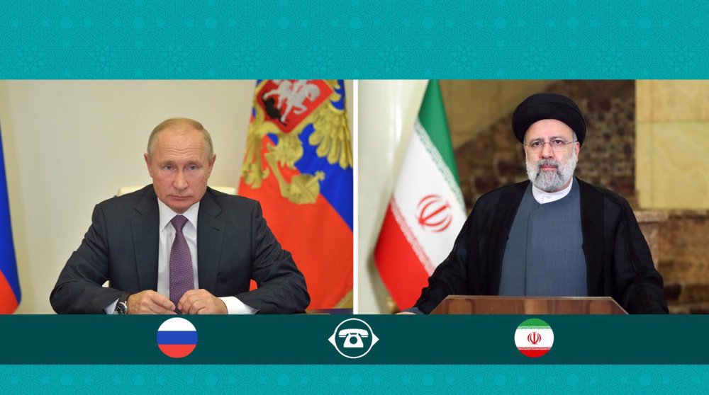 Raeisi, Putin discuss bilateral ties, slam foreign meddling in regional affairs