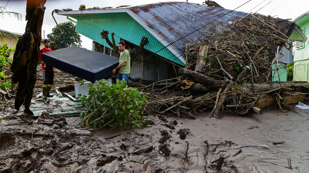 Destroyed buildings after cyclone kills at least 36 in southern Brazil