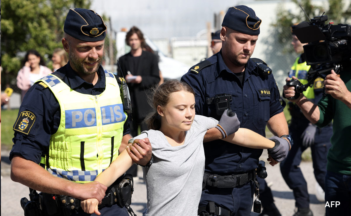 "Blocked Traffic": Greta Thunberg Charged For Disobeying Police Order