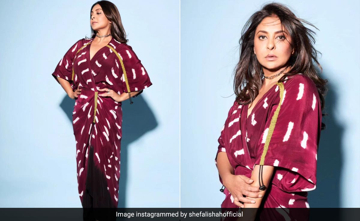 Shefali Shah's Rs 27.8K Tie-Dye Burgundy Dress Is Fashionably Fit For An Emmy Nominee