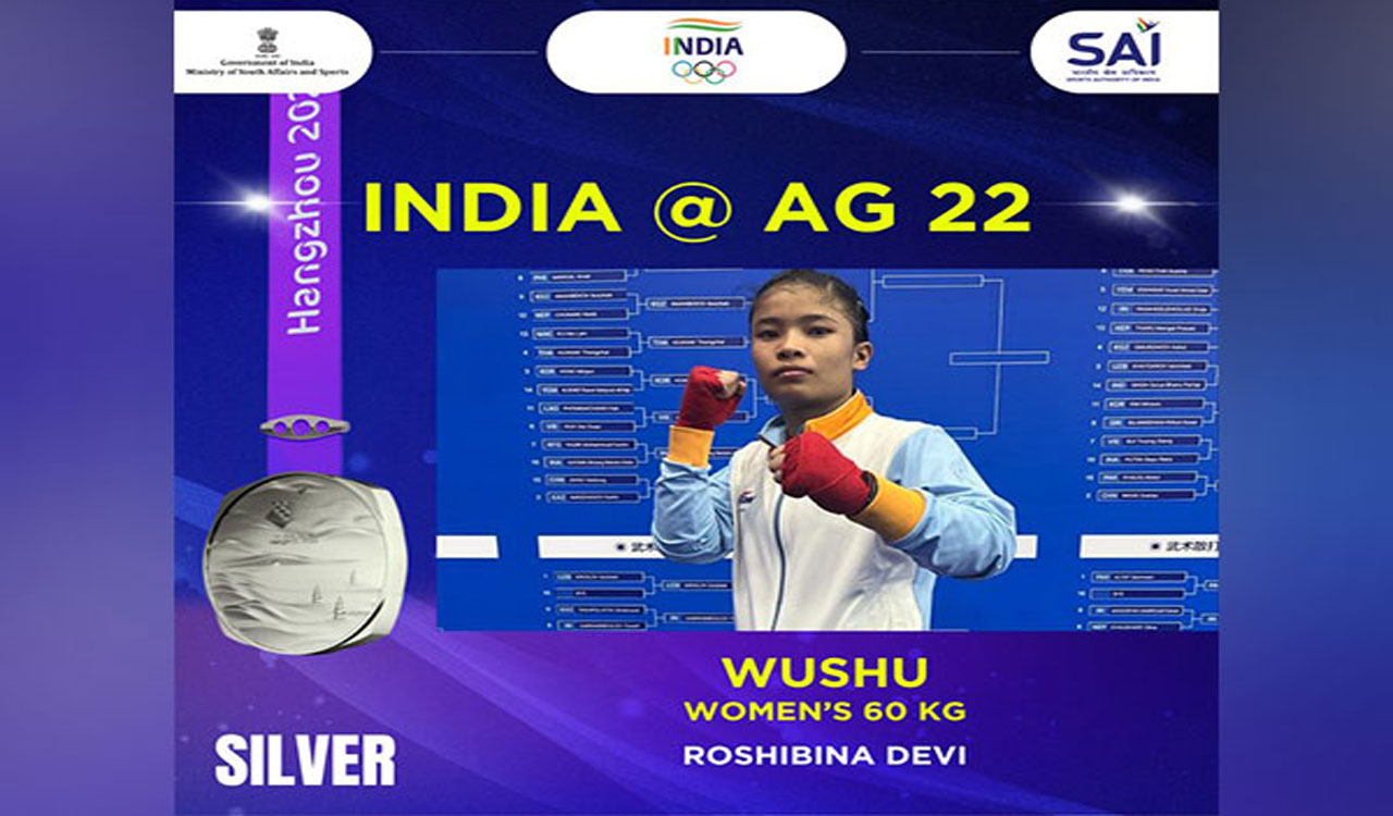 Asian Games: Manipur’s Roshibina Naorem settles for silver in women’s 60 Kg Wushu