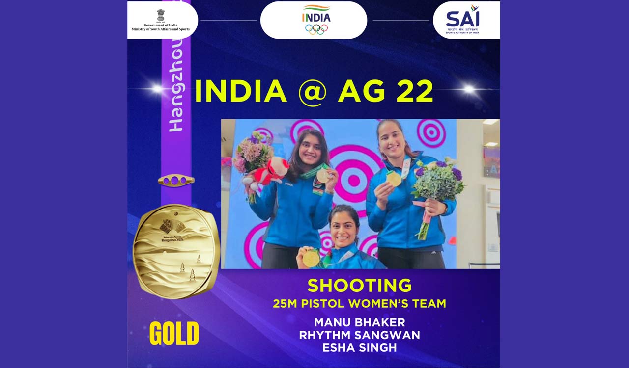 Asian Games: Indian trio claims Gold in Women’s 25m pistol team