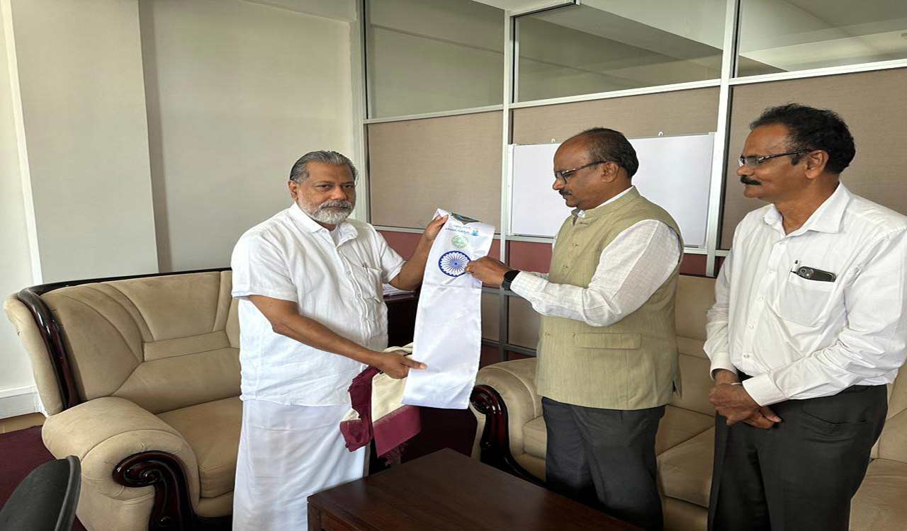 Mallepalli Laxmaiah meets Sri lankan Minister for Buddhasasana, invites him to visit Buddhavanam