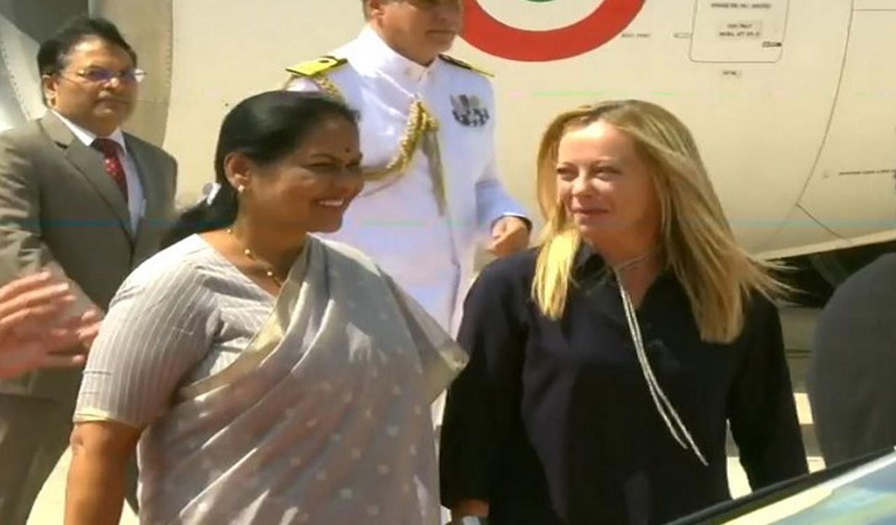 Italian Prime Minister Giorgia Meloni arrives in India for G20 Summit