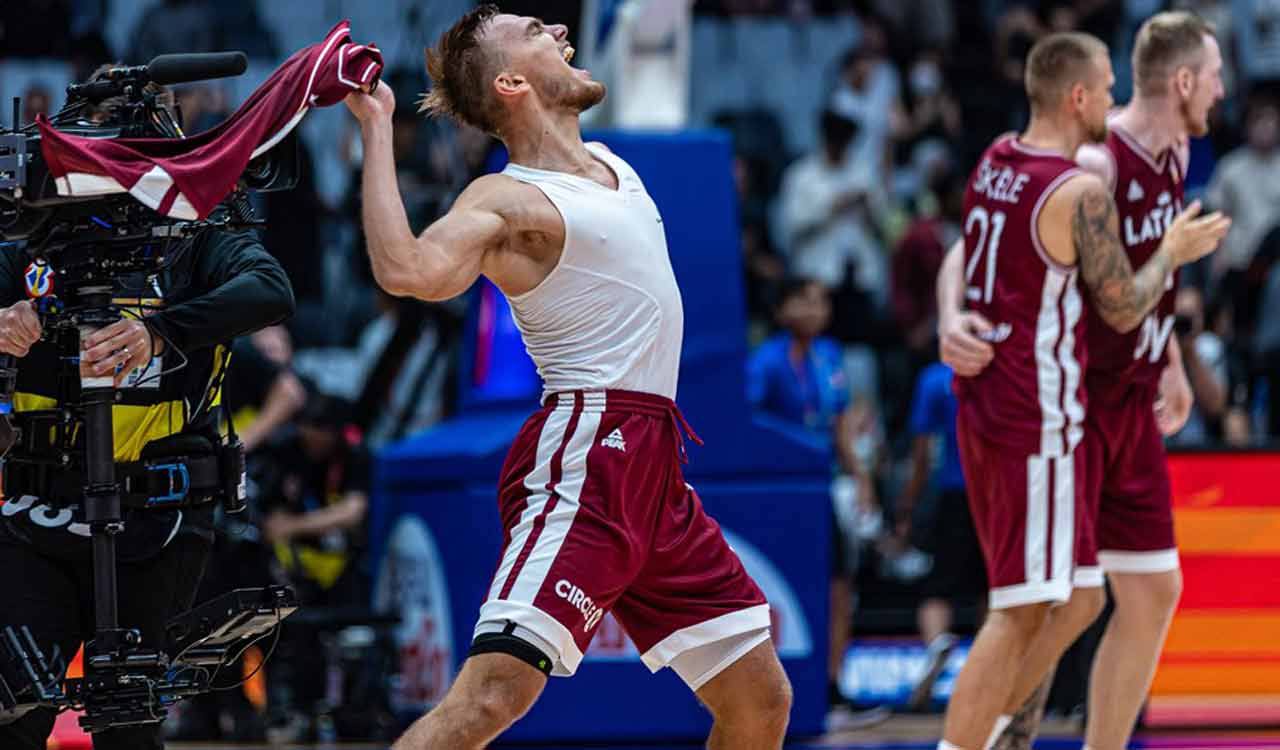 Latvia celebrates remarkable victory by eliminating France at FIBA World Cup