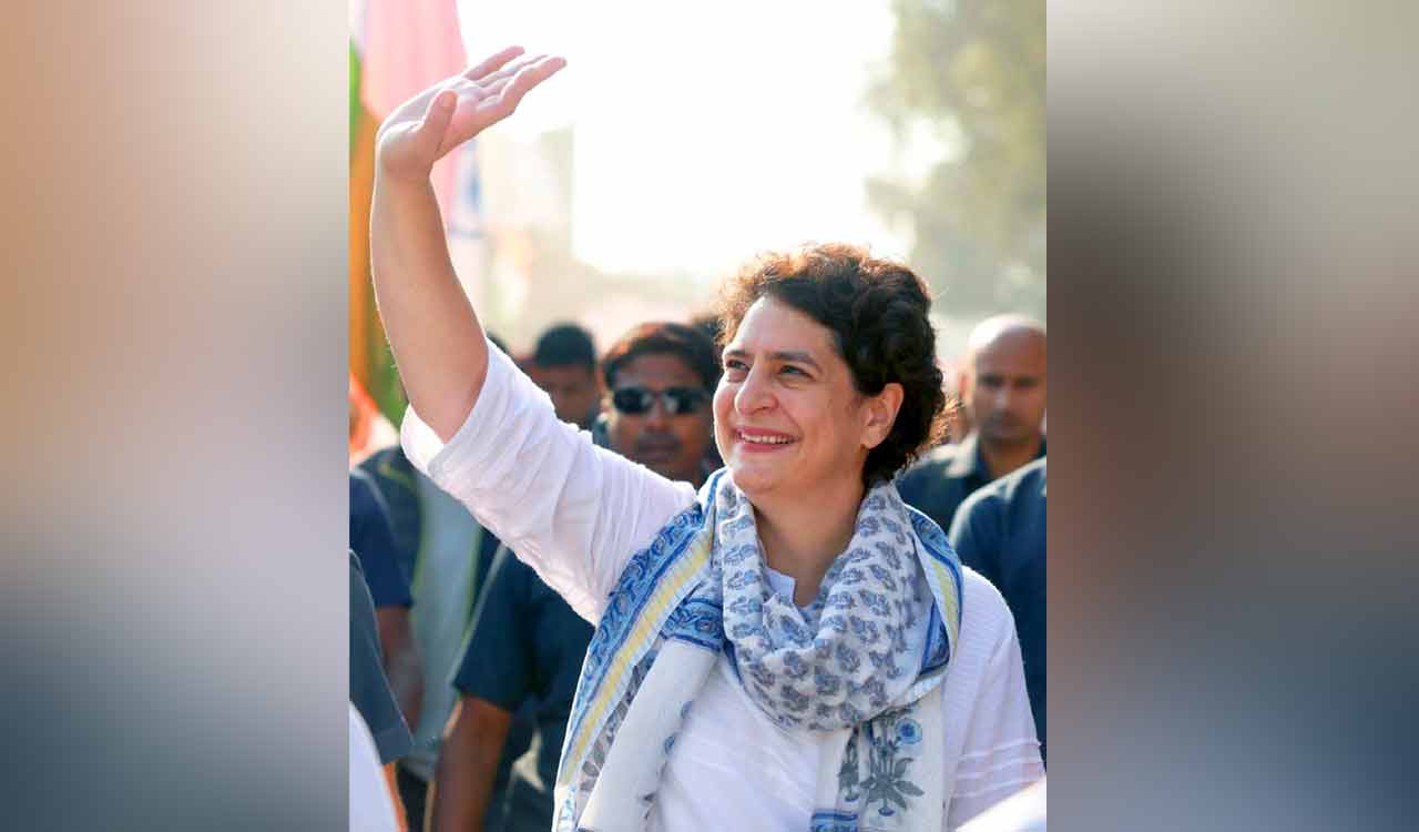 Priyanka Gandhi reaches Raipur airport, to address rally in poll-bound Chhattisgarh