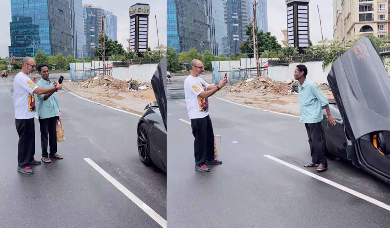 Watch: Hyderabad supercar owner clicks photo of man with his McLaren, internet applauds