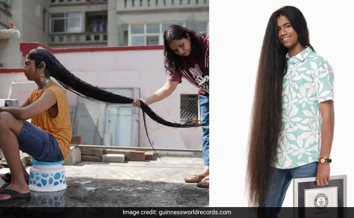 Indian Teen Breaks World Record For Longest Hair On A Male Teenager