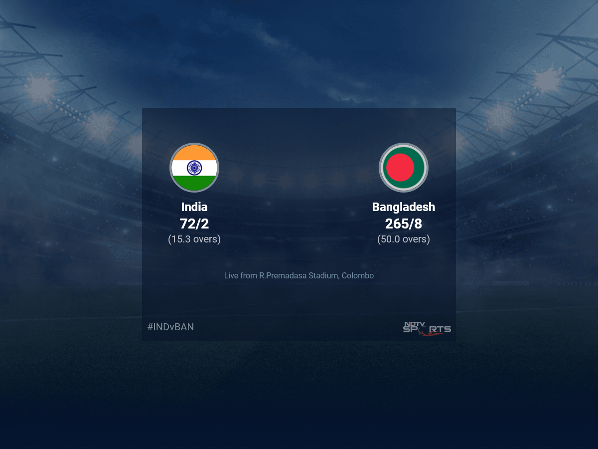 India vs Bangladesh Live Score Ball by Ball, Asia Cup 2023 Live Cricket Score Of Today's Match on NDTV Sports