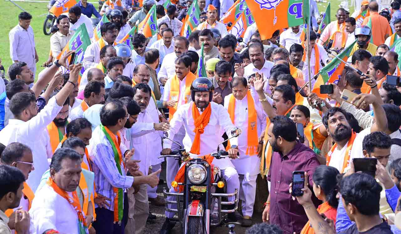 Telangana BJP holds pre-Liberation Day bike rally