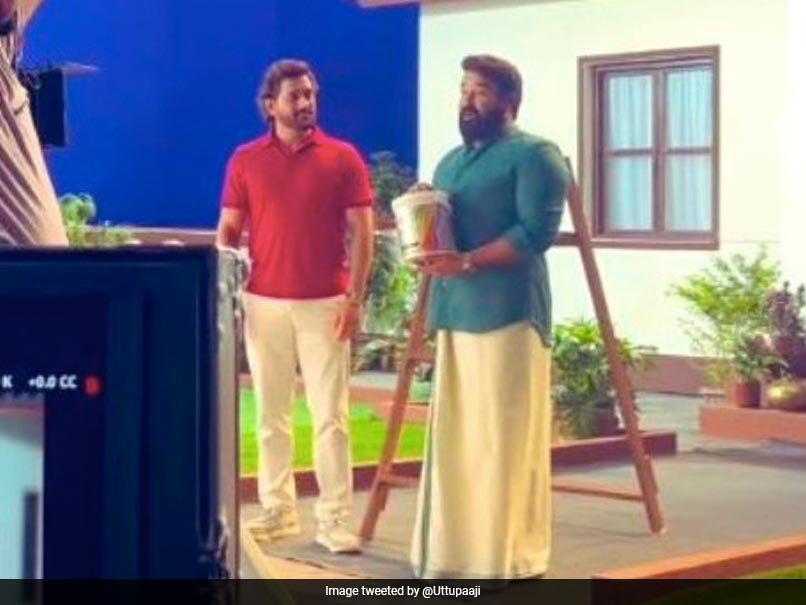 '2 Legends In 1 Frame': Internet Reacts As Dhoni Joins Mohanlal For Shoot