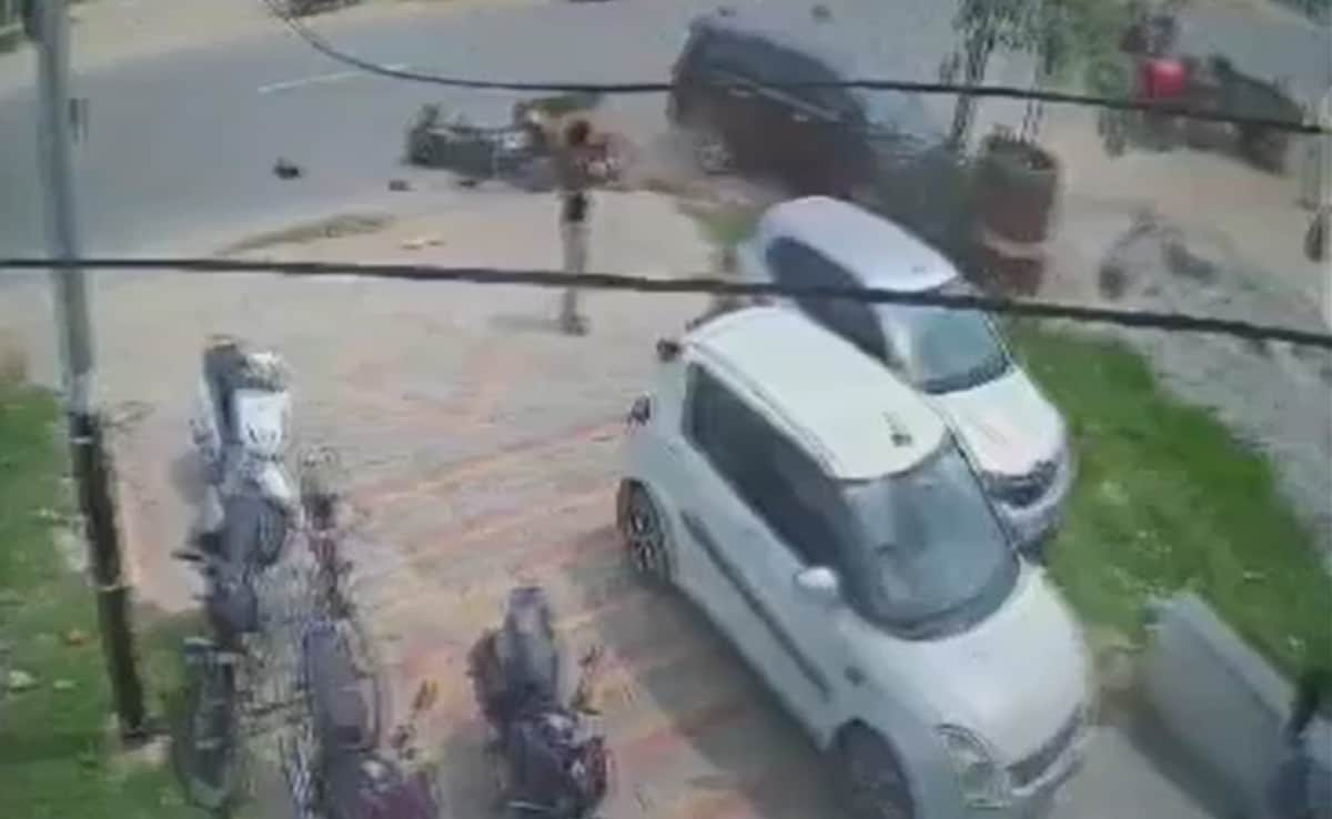 Video: UP Man Tossed In Air As Speeding Car Hits His Bike, Dies