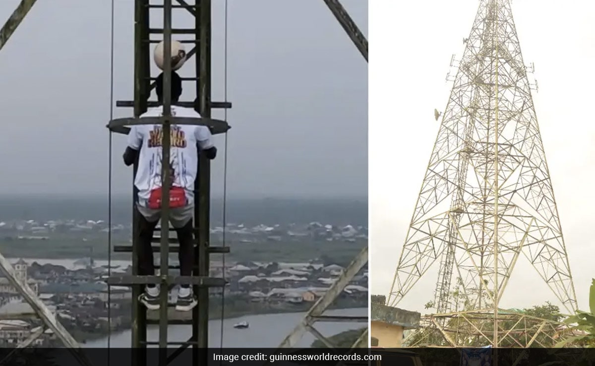 Watch: Nigerian Man Sets World Record For Climbing Tower With Ball On Head