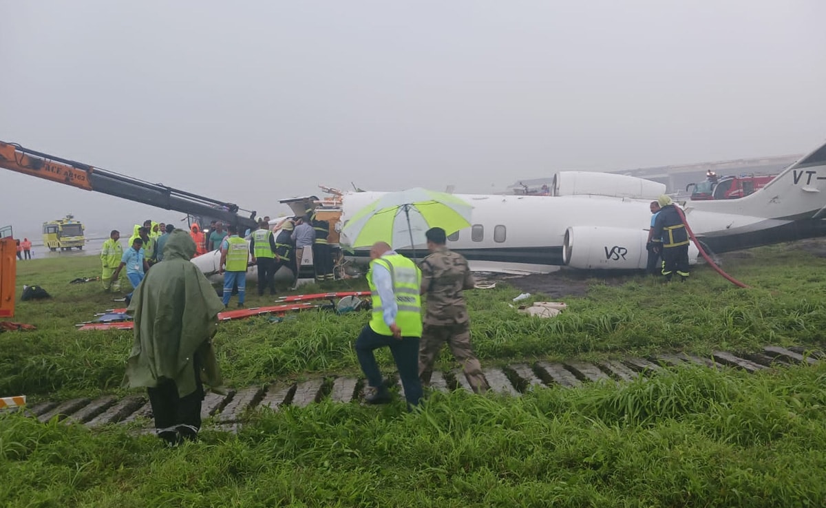 Private Jet Crash Lands At Mumbai Airport In Heavy Rain, 3 Injured