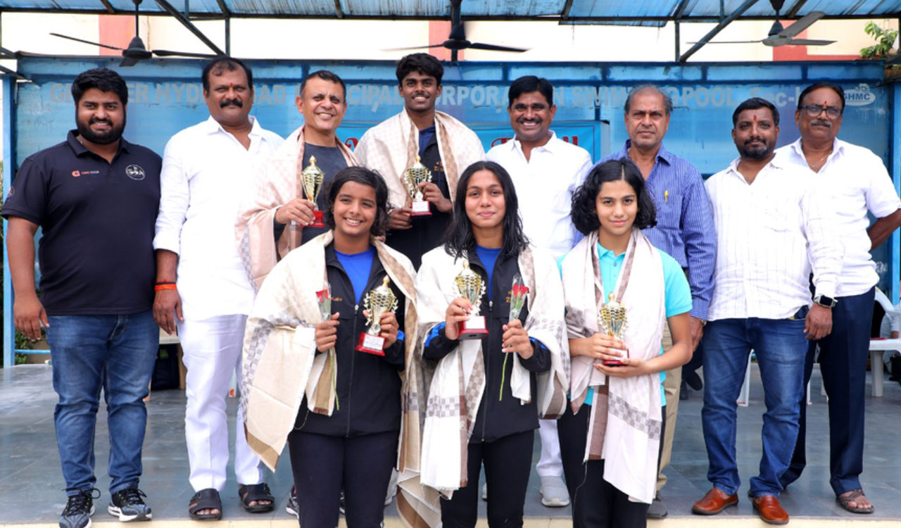 Telangana swimmers honoured in Hyderabad