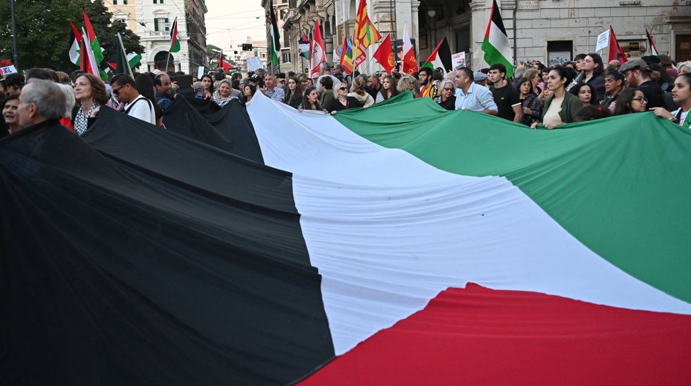 Thousands of people rally in support of Palestine in Rome