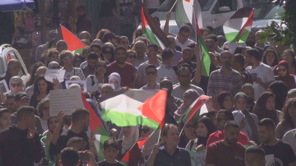 Ramallah demonstrators show solidarity with Gazans