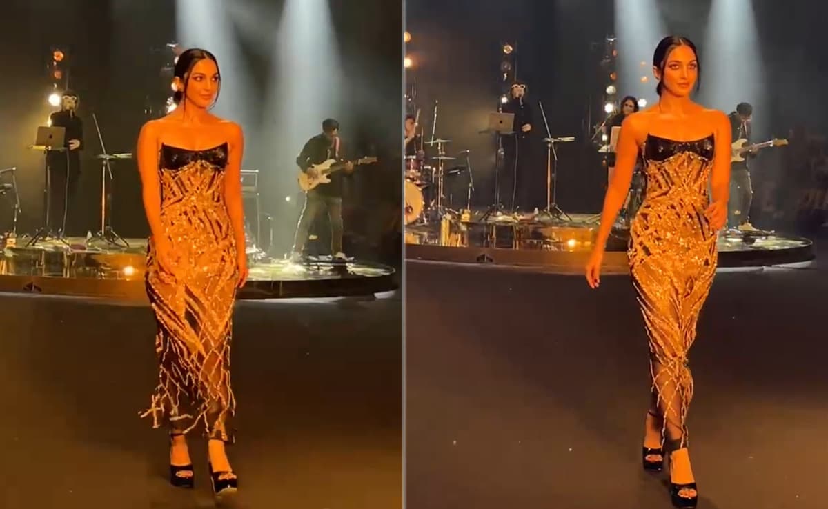 Kiara Advani Walked On The Glittery Side Of Life At The Lakme Fashion Week 2023 In A Black And Gold Gown