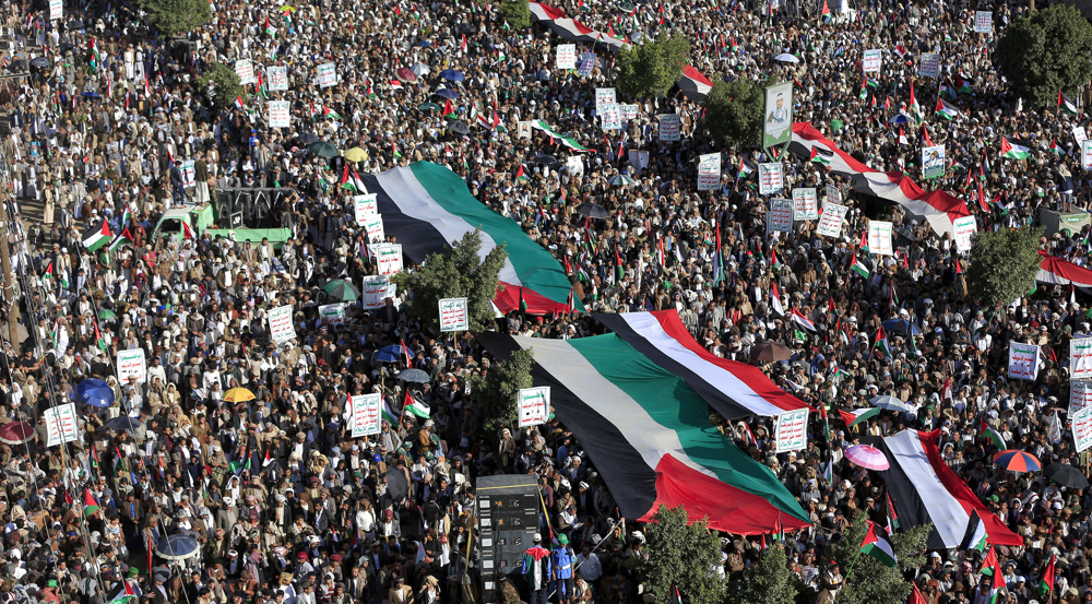 Yemenis stage protest to decry Israeli atrocities against Palestinians