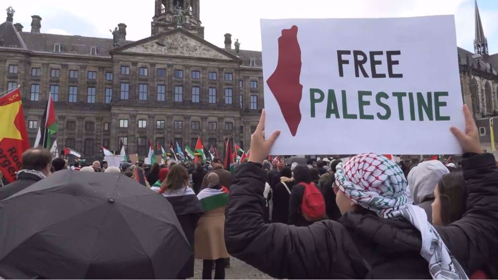 Thousands march in Amsterdam in support of Palestinians