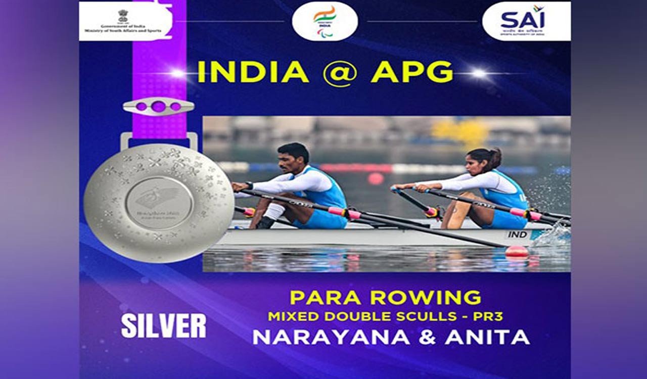 Para Asian Games: Indian rowers Anita, Narayana Konganapalle bag silver in PR3 Mixed Doubles Sculls