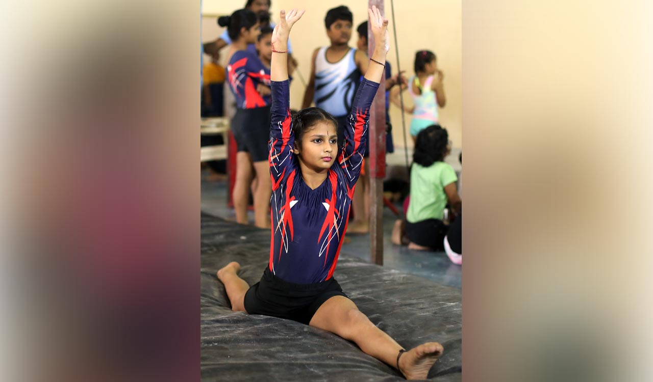 Vaishnavi, Tarun shine in gymnastics