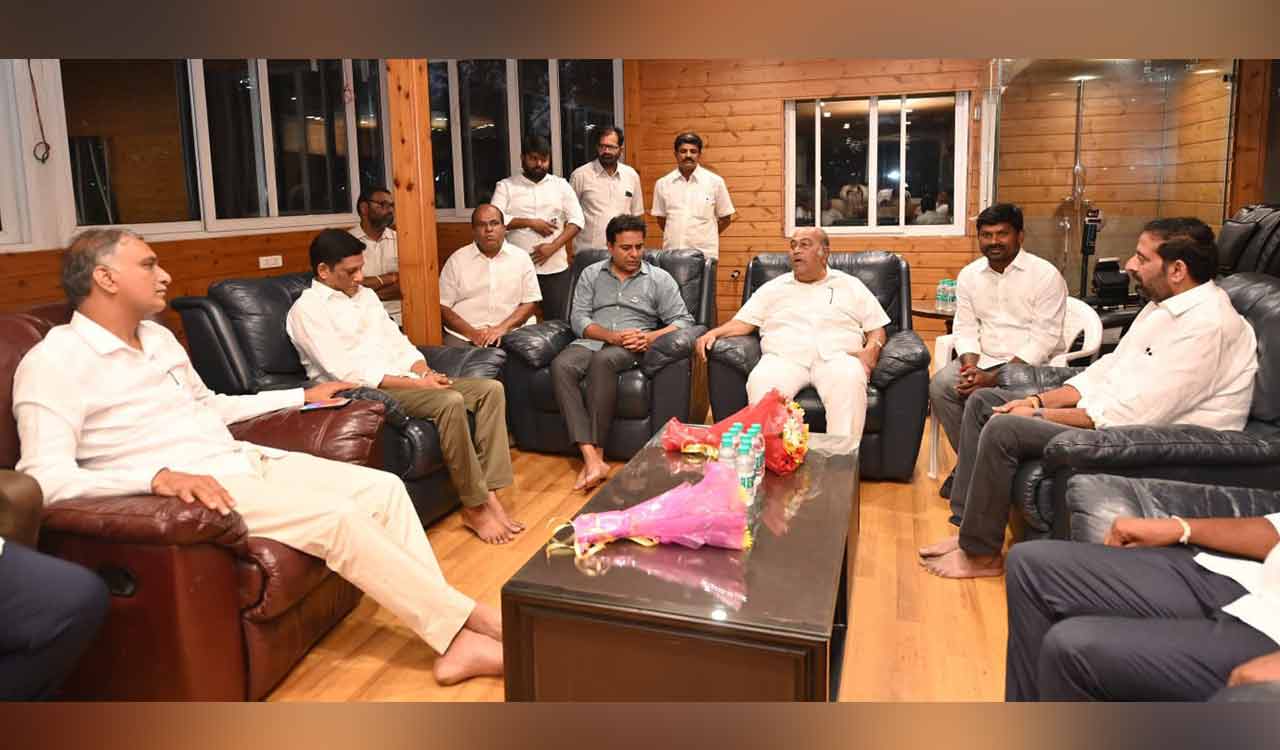 KTR, Harish Rao meet Nagam Janardhan Reddy