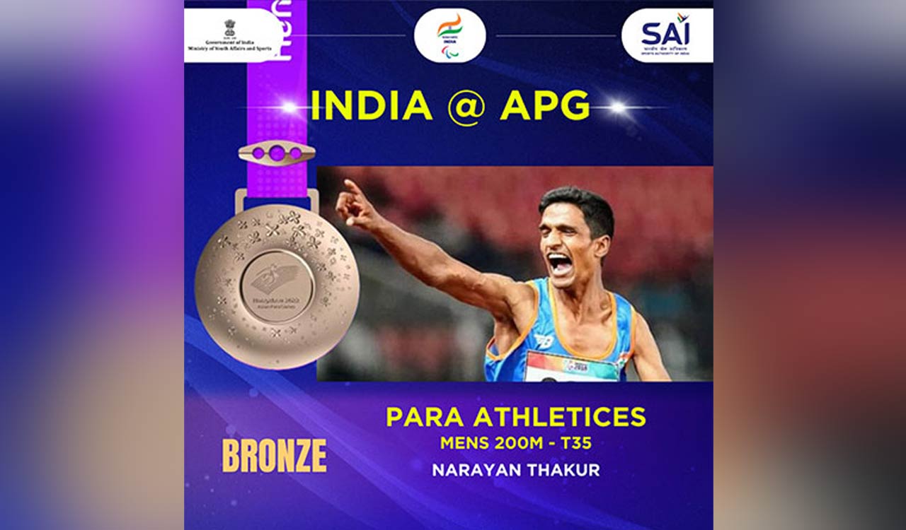 Narayan Thakur clinches bronze in Asian Para Games 200m-T35 final