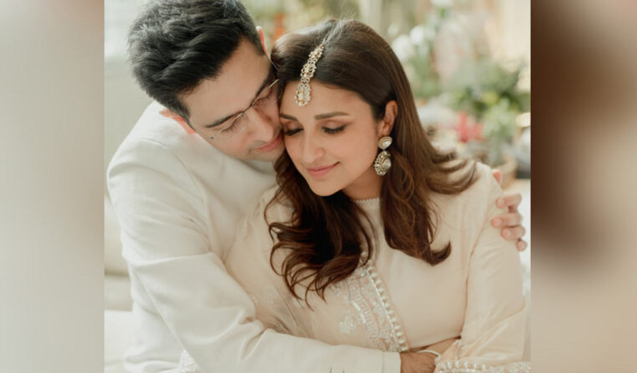 Parineeti Chopra, Raghav Chadha’s reception pics give major couple goals