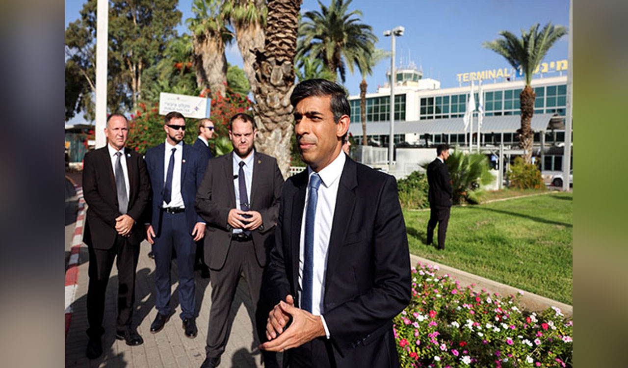 British Prime Minister Rishi Sunak lands in Tel Aviv amid ongoing Israel-Hamas war