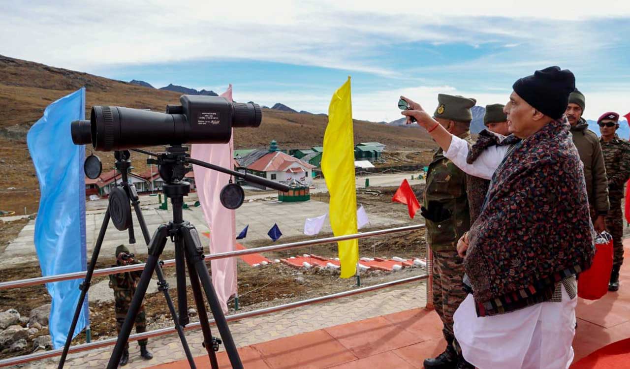 Rajnath Singh performs ‘Shastra Puja’ in Tawang