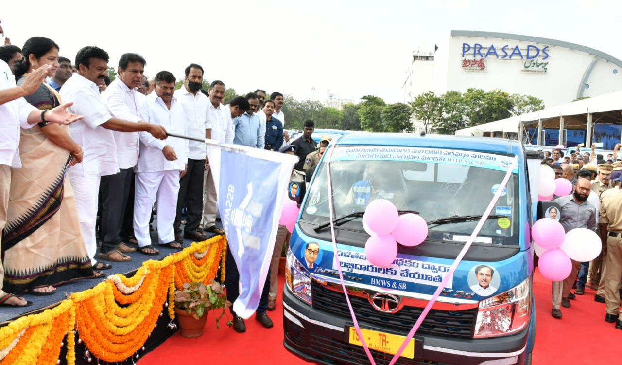 162 silt carting vehicles distributed under Dalit Bandhu in Hyderabad