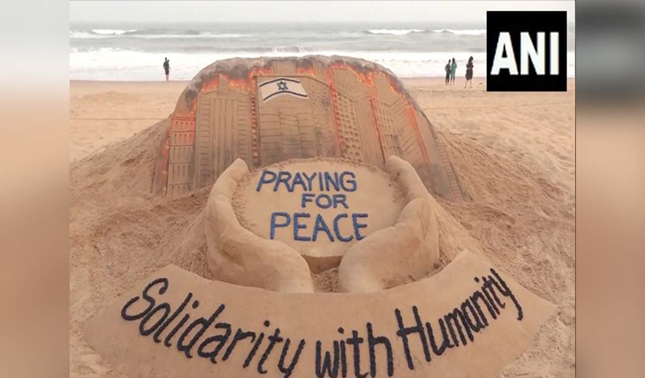 Sudarshan Pattnaik’s sand art shows support for Israel