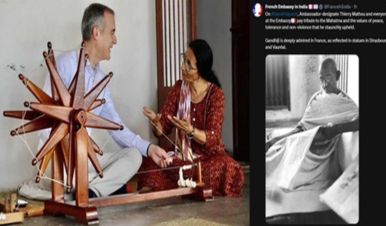 US, France envoys pay tributes to Mahatma Gandhi