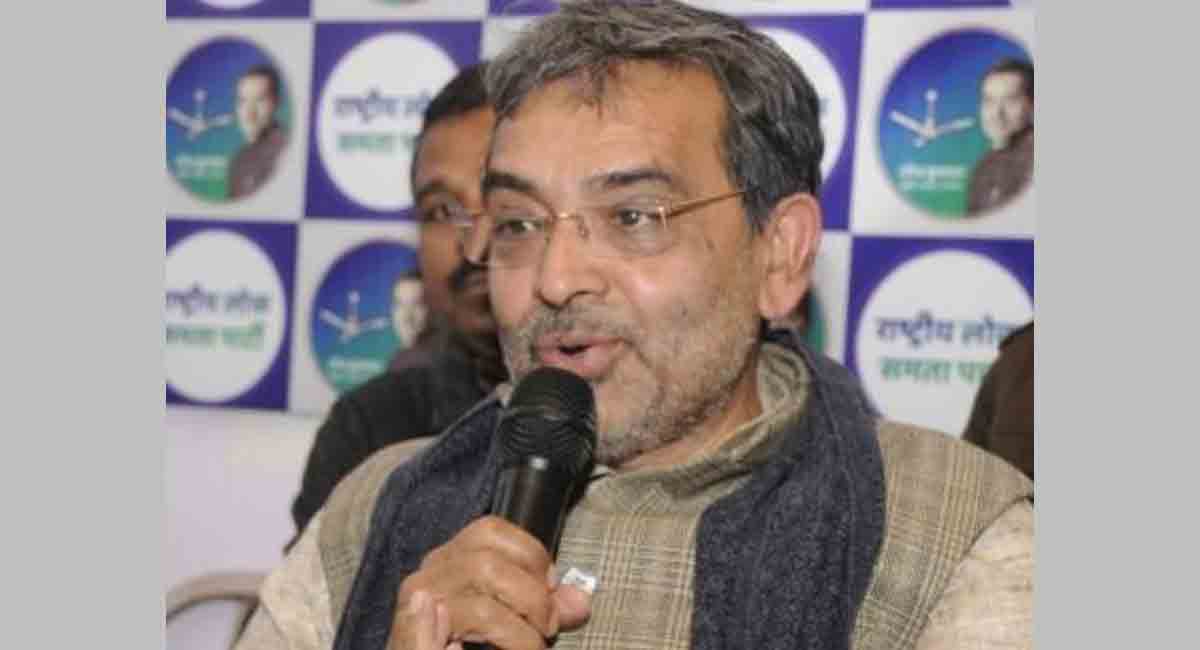 Upendra Kushwaha, supporters protest against caste survey in Patna