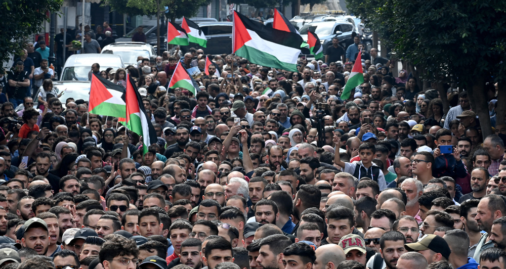 Palestinian protesters condemn Israel’s strike on Gaza hospital