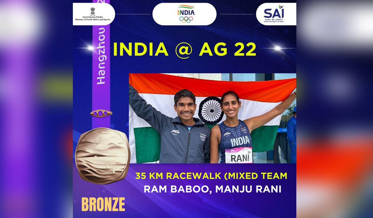 Asian Games: Manju, Baboo win 35km race walk mixed team bronze