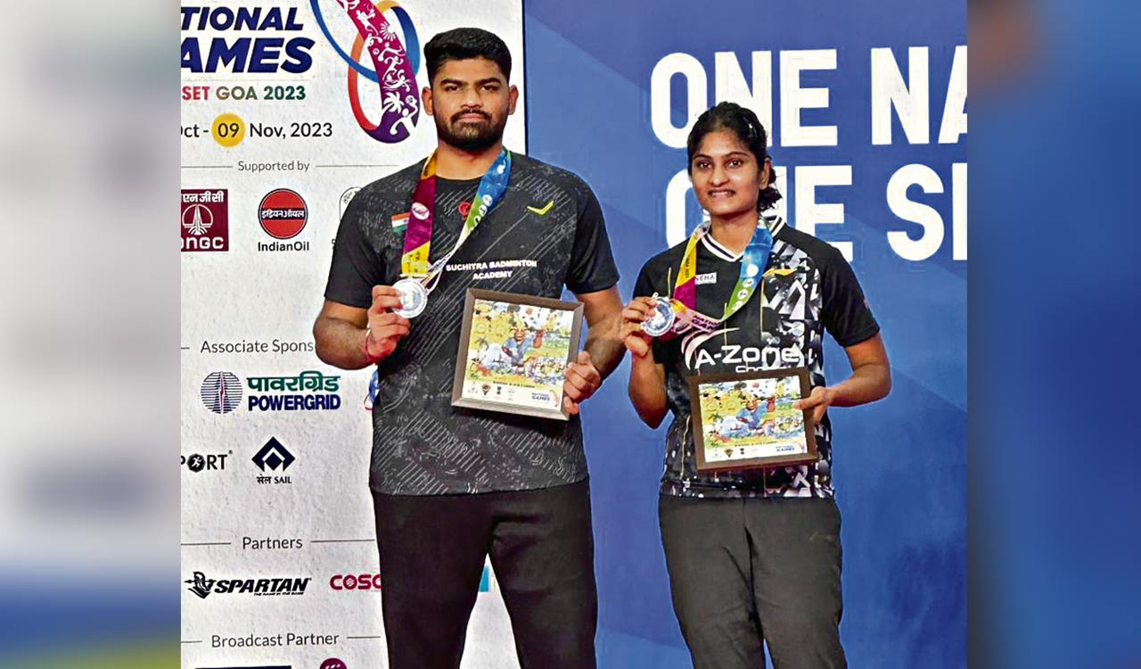 Navaneeth, Maneesha pair settles for silver at National Games Badminton Championships