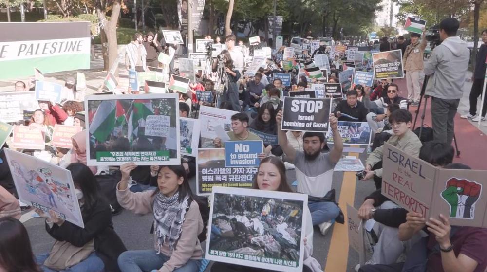 Palestine supporters in South Korea call for ceasefire