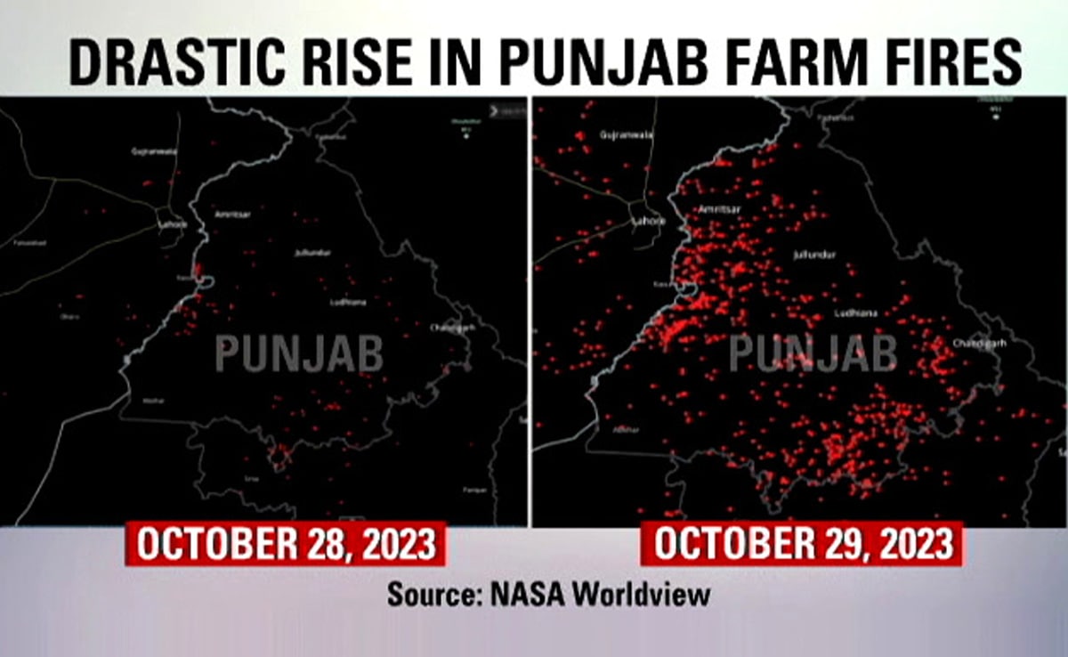 Punjab Sees 740% Increase In Farm Fires In A Day, Show NASA Images