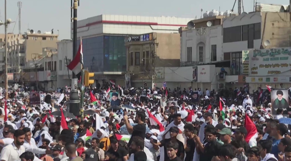 Thousands of Iraqis protest in Baghdad in support of Palestinians