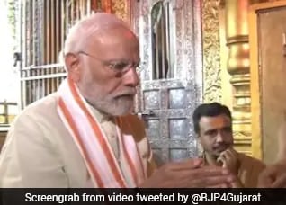 PM Modi Offers Prayers At Goddess Amba Temple In Gujarat's Banaskatha