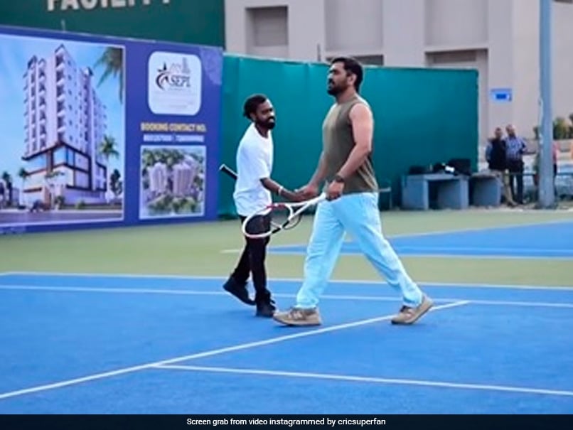 Watch: MS Dhoni's Tennis Skills Amazes Internet. Fans Can't Keep Calm