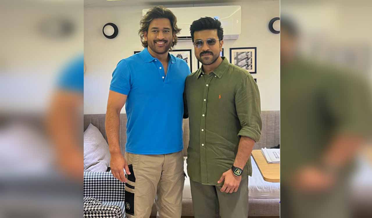 Ram Charan poses with MS Dhoni, calls him ‘India’s Pride’