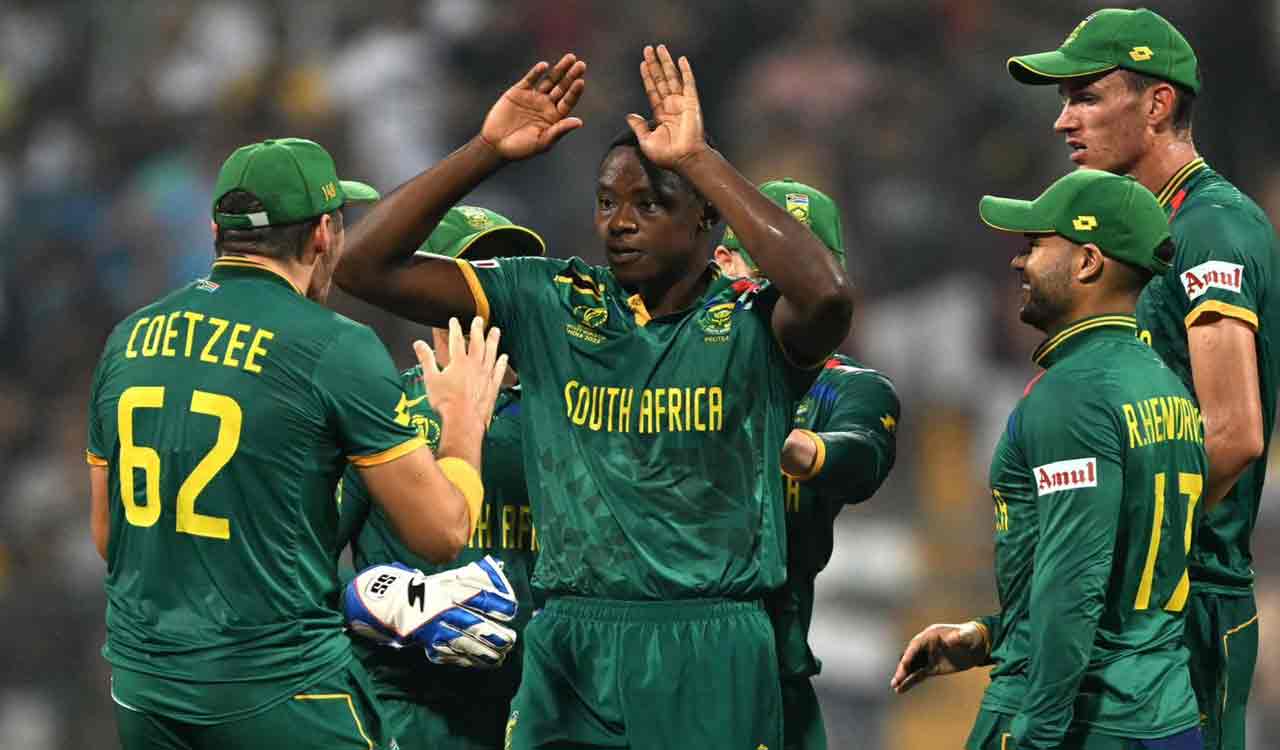 President Cyril Ramaphosa congratulates team South African for their victory against England