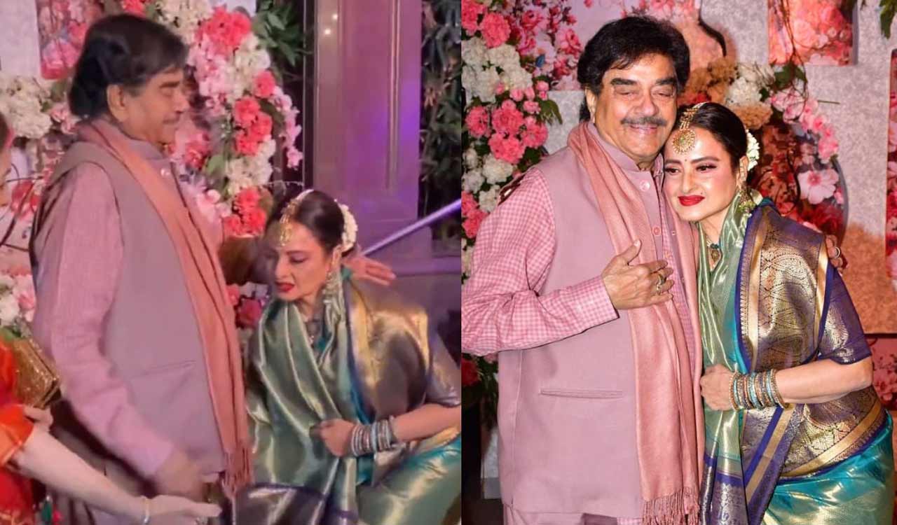 Rekha touches Shatrughan Sinha’s feet, Internet asks ‘aren’t they the same age?’