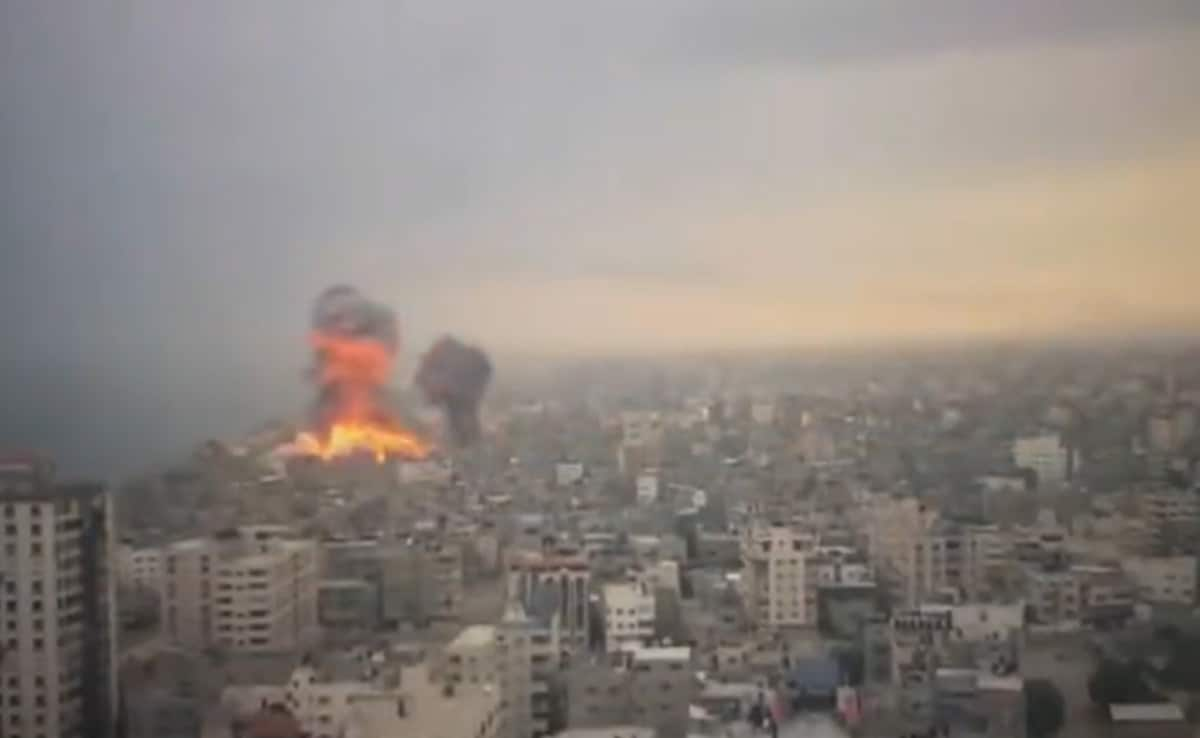 Video: Huge Ball Of Fire And Smoke As Israel Strikes Hamas Target In Gaza