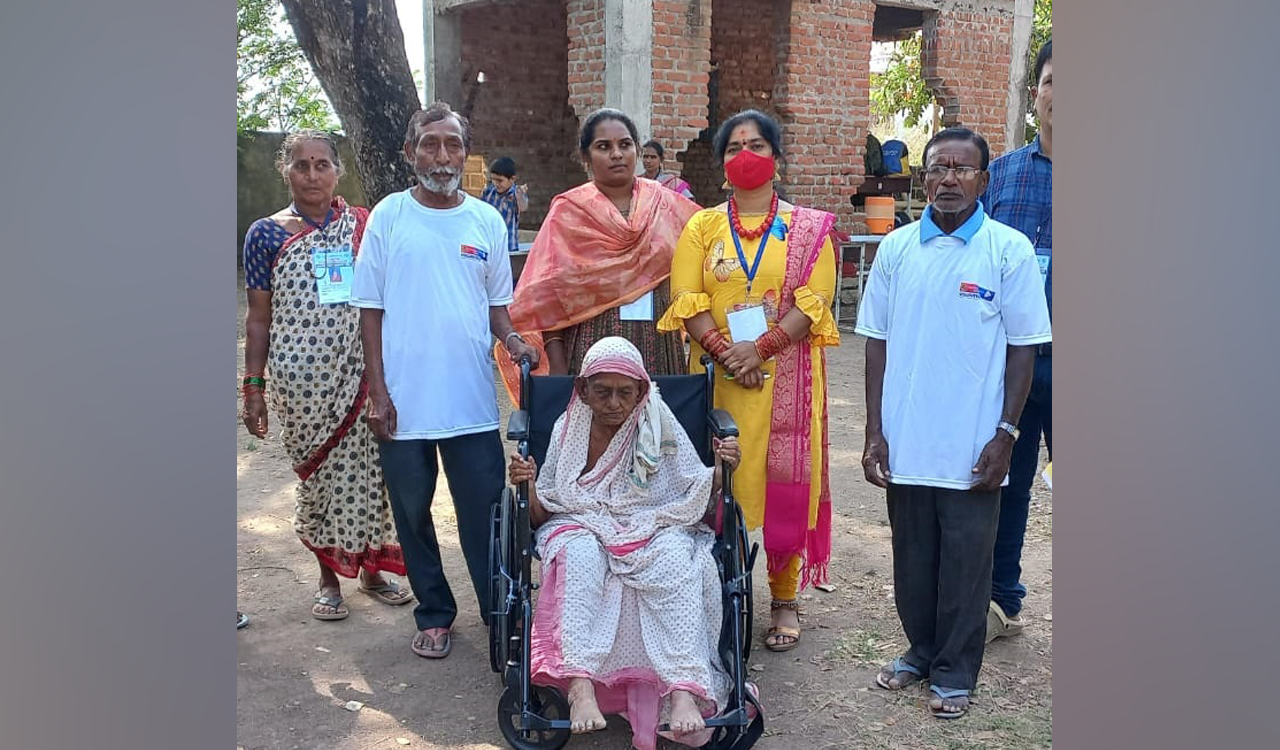 105-year-old woman votes in Jagtial