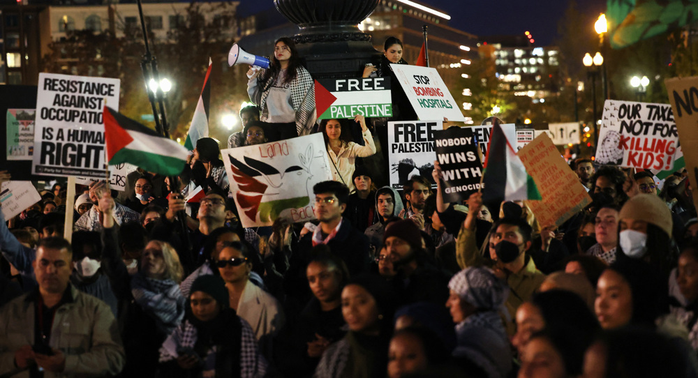 Protesters in Washington, Michigan call for Gaza ceasefire