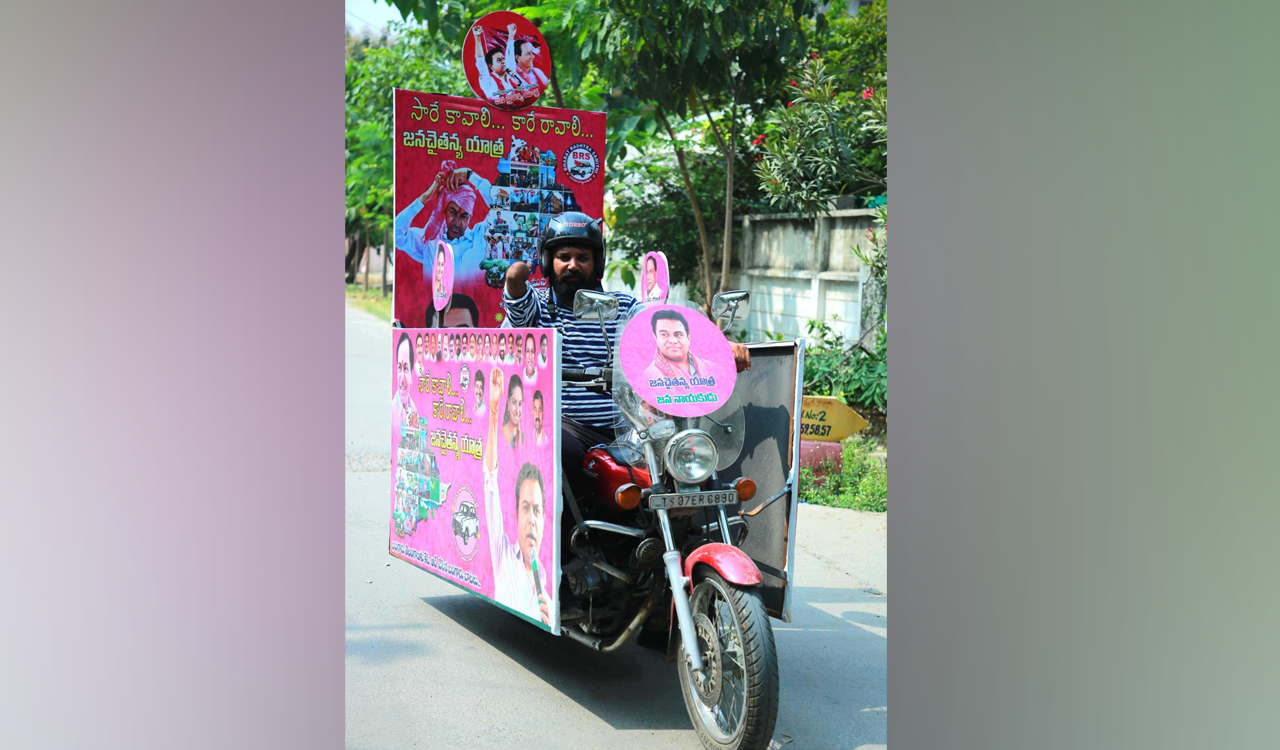 Specially-abled man Mahesh Dheeravath covers 11,000 km on motorcycle supporting KCR